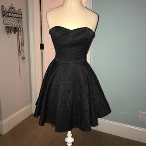 Black strapless dress